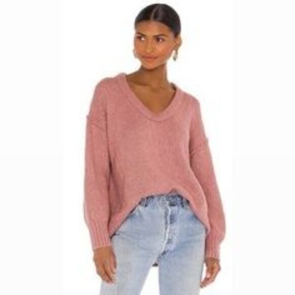 Free People Womens Sweater Brookside Tunic Oversized Pink Alpine Rose Small - Picture 1 of 12